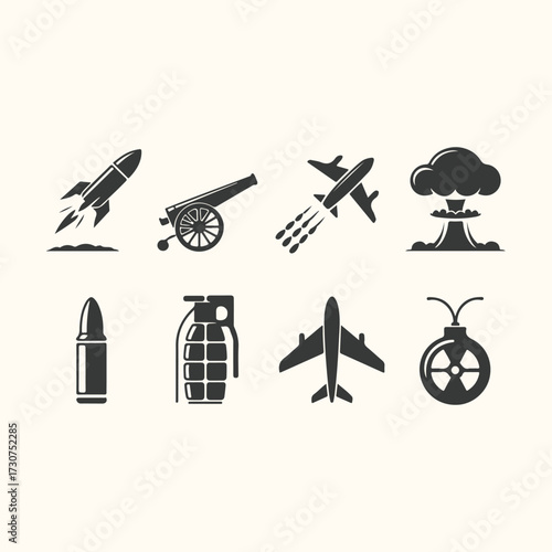 Vector art of a black silhouette of a golf bag filled with clubs, presented against a plain, lightcolored background, symbolizing the sport and equipment associated with golf