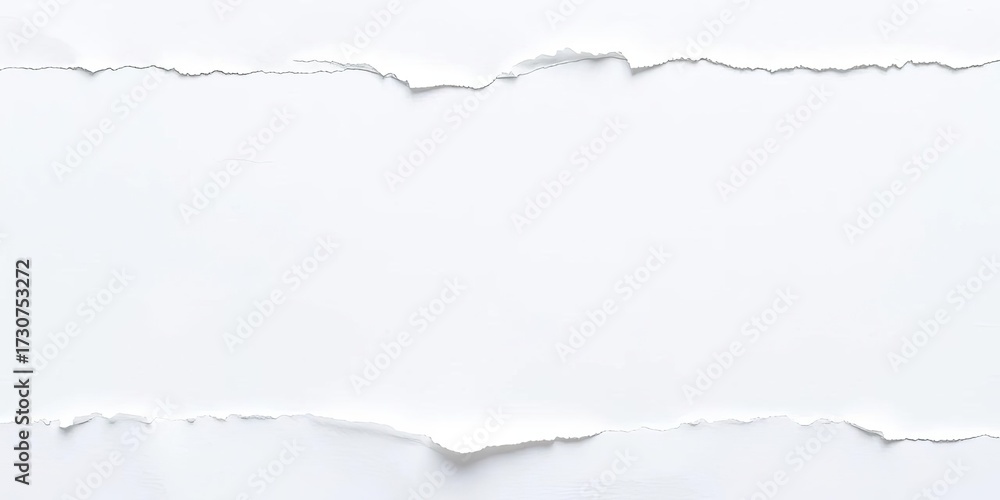 Obraz premium Torn edges of white paper reveal layered textures, creating a distressed background, paper art, ripped paper