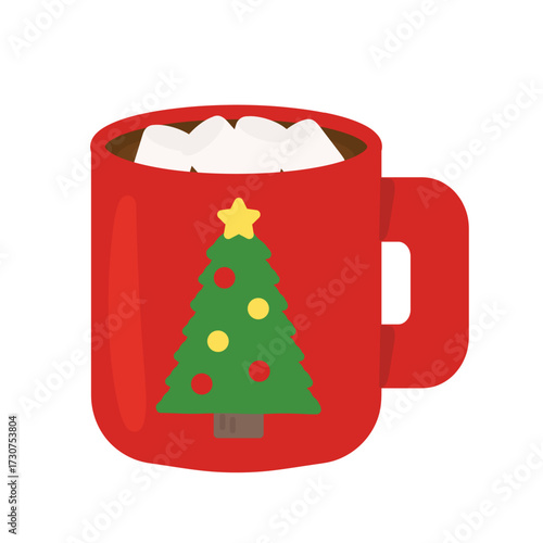 ココア　クリスマス　ホットドリンク　イラスト