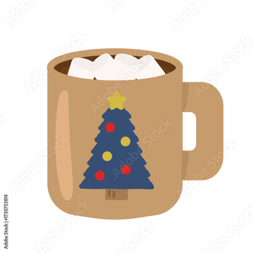 ココア　クリスマス　ホットドリンク　イラスト