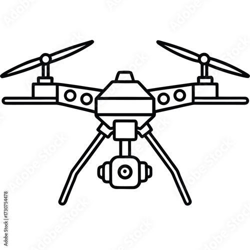 flying-drone-with-rotors-and-propellers-labeled-is.eps