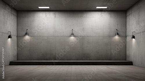 Stylish light gray background for concrete walls and floors in modern minimalist interiors