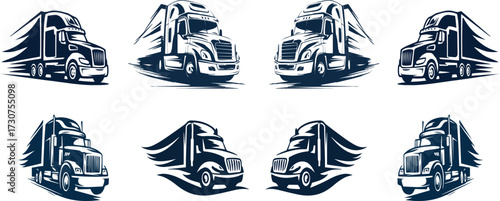 Vector art of four different truck illustrations