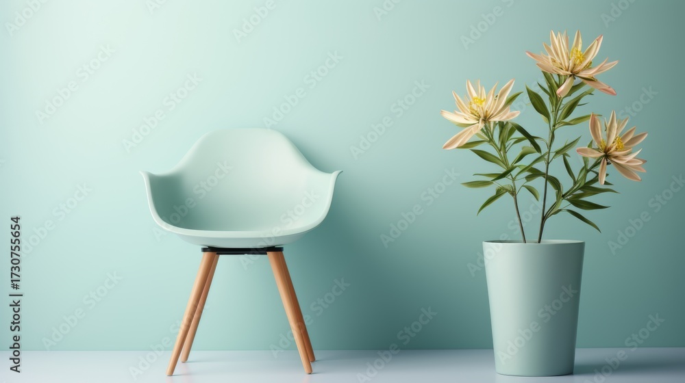 Fototapeta premium Elegant light green minimalist background for chic interior designs and modern aesthetics