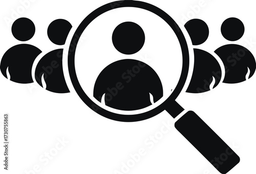 Search job vacancy icon. symbol of finding a job to do business, vector illustration on white isolated background 