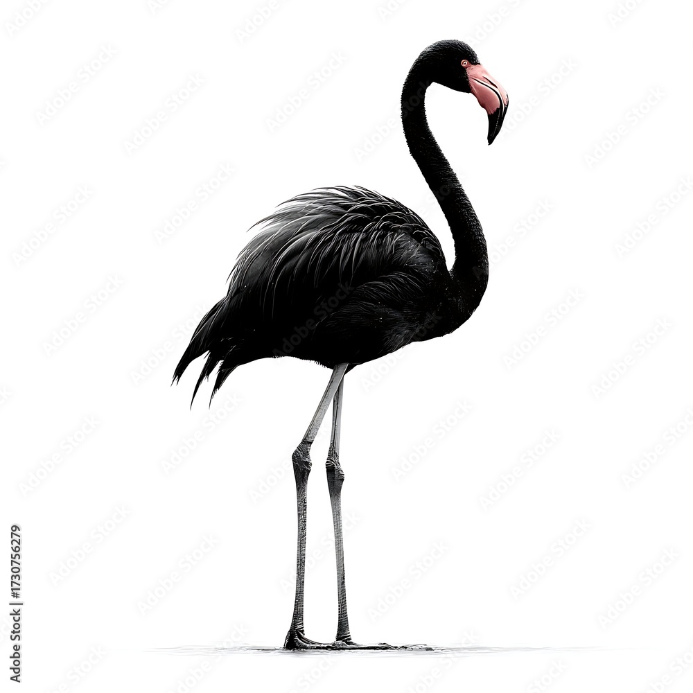 Fototapeta premium Unique elegant flamingo with rare black picture