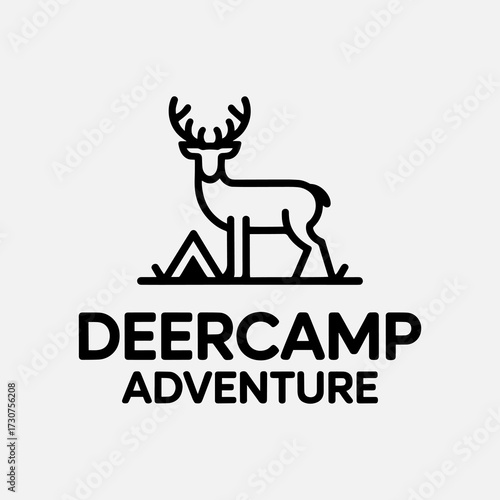 Linear deer logo and camp logo
