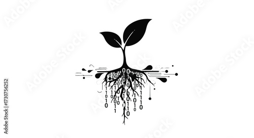 vector illustration of a silhouette of a tree