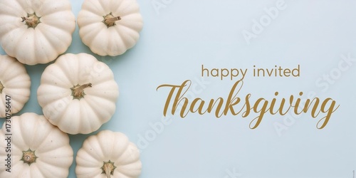 Celebrate Thanksgiving with festive white pumpkins and warm invitations
