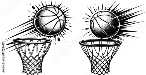Basketball Hoop Clipart Slam Dunk Ball Net Illustration.
