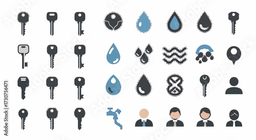 vector set of water drops