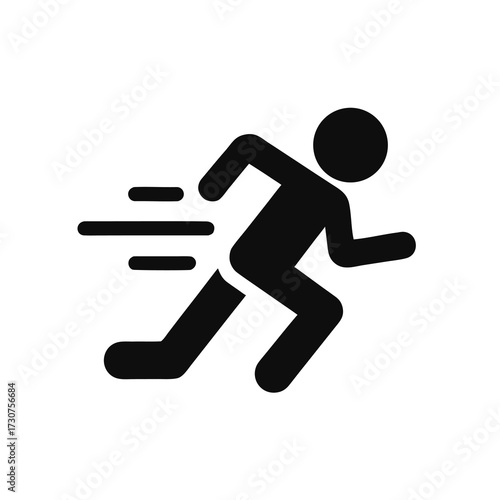 man fast run icon in flat style, athletics, marathon, rush symbol vector illustration 
