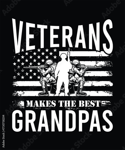 VETERANS MAKES THE BEST GRANDPAS TSHIRT DESIGN