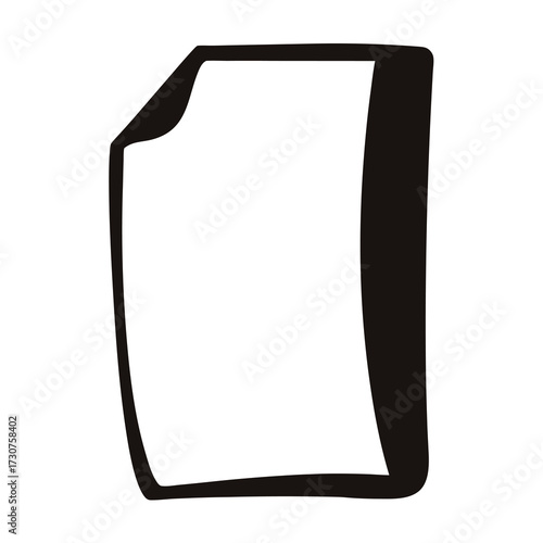 Stylized Drawing of a Paper Sheet with a Slight Folded Corner
