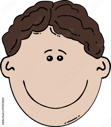 Smiling Brunette Man Head