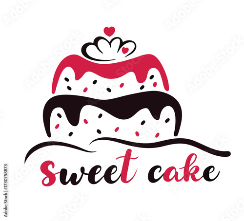 Sweet Tiered Love Wedding Cake Logo design 