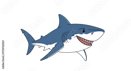 An ocean predator the great white shark hunts in the deep blue sea.