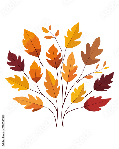 Herbst Laub Herbststrauß Vektor Blätter orange Dekoration Strauß
