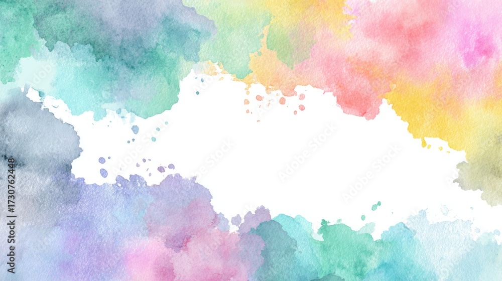 Obraz premium Vibrant Pastel Watercolor Splash Background with Soft Texture for Creative Projects