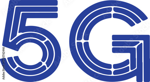 Blue segmented five g symbol vector