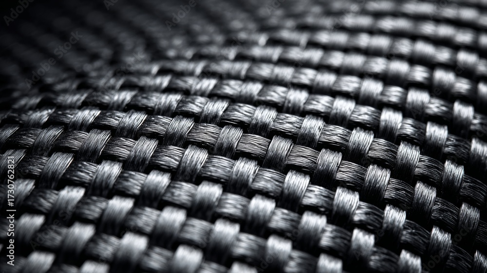 Fototapeta premium Detailed Close-Up View of Carbon Fiber Weave Texture on a Smooth Background