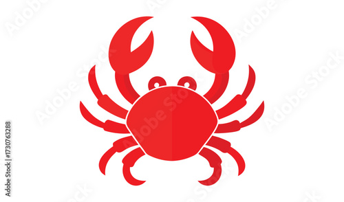 Stylized red crab illustration on a white background