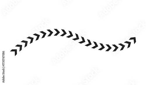 Abstract wavy line made of chevron arrows pointing right