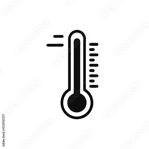 thermometer icon in flat style, Thermometer flat style isolated on white background, weather business concept, vector illustration 