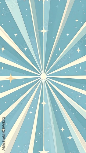 Retro radial design with stars