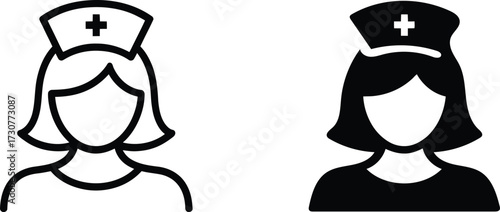 Nurse Medical Healthcare Professional Caregiver Assistant Practitioner Uniform Icon Symbol