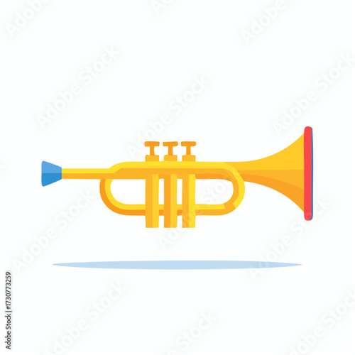 A vibrant illustration of a golden trumpet, showcasing its intricate design and details.