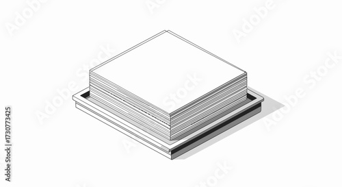 Isometric illustration of a square platform or stage with a raised square surface.