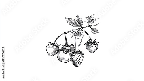 Hand drawn strawberries