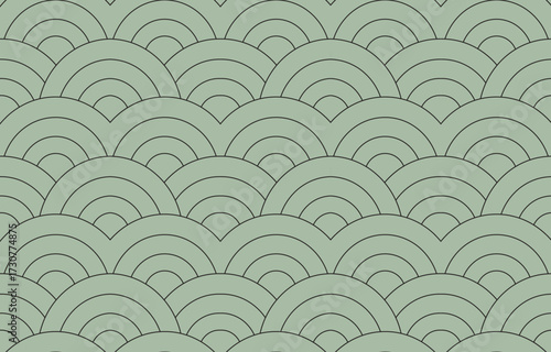 Abstract seamless vector pattern with waves, ideal for wallpaper, fabric, or geometric decor illustration with a retro line design like the sea texture