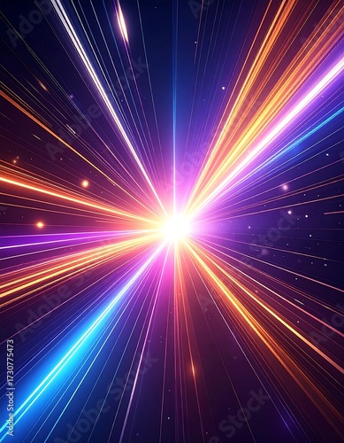 Colorful Light Burst in Space.