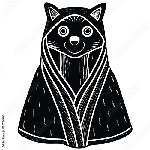 animal-hooded-towel-isolated-on-pure-white-backgro.eps