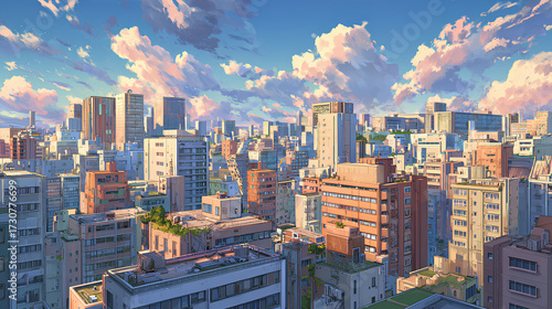 Aerial view of downtown