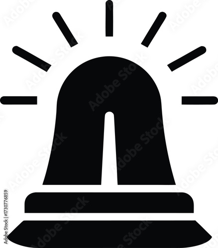 Alarm Siren Silhouette Vector Art Illustration