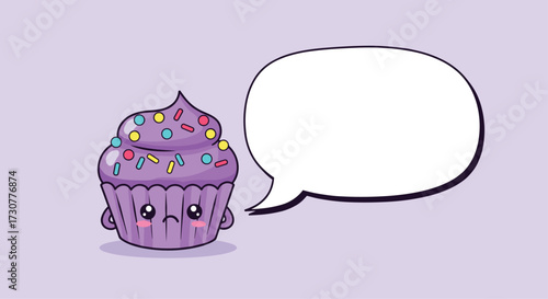 This sad purple cupcake is feeling a little down today.