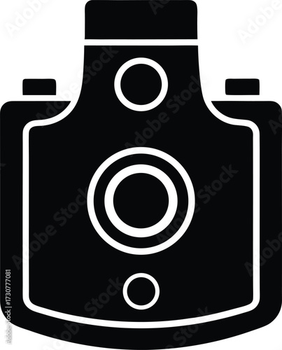 Body Camera Silhouette Vector Art Illustration