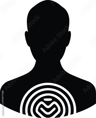 Biometric Scanner Silhouette Vector Art Illustration