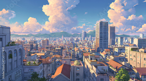 Aerial view of downtown