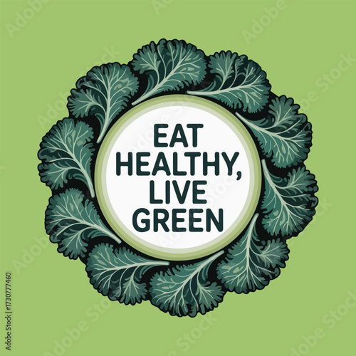 Celebrate National Kale Day with bold vector art of kale leaves, typography, cartoon characters, healthy food icons, and minimalist solid color illustrations for digital and print use