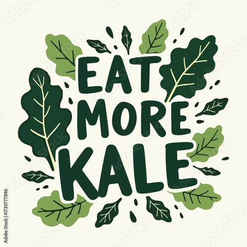 Celebrate National Kale Day with bold vector art of kale leaves, typography, cartoon characters, healthy food icons, and minimalist solid color illustrations for digital and print use