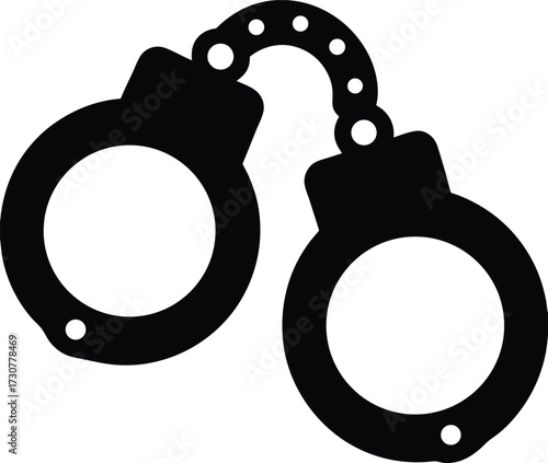 Handcuffs Silhouette Vector Art Illustration
