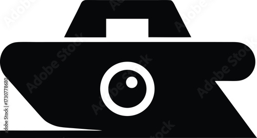 Hidden Camera Silhouette Vector Art Illustration