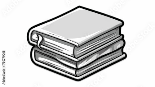 Cartoon stacked books vector icon. Education, learning, knowledge, study, library, school, reading, wisdom, academic illustration.