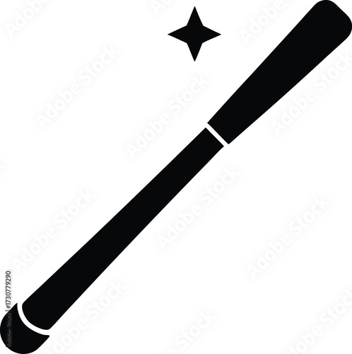 Nightstick Silhouette Vector Art Illustration