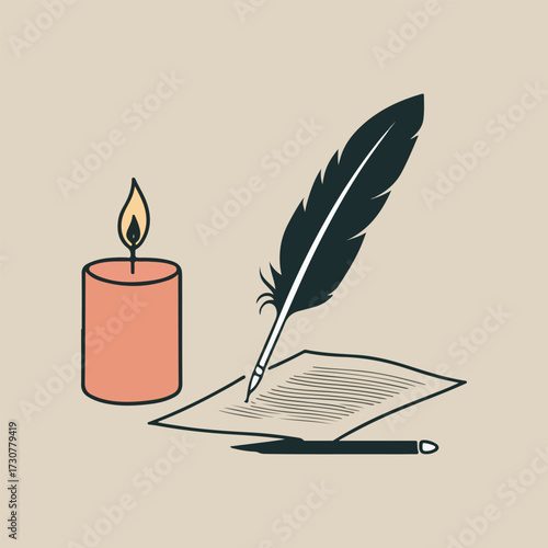 Creative National Poetry Day vector with typewriters, handwritten verses, floating letters, coffee and notebooks, and poet silhouettes in flat solid colors, perfect for literary art and education.