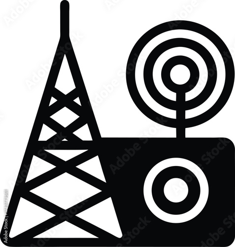 Radio communication silhouette vector art illustration